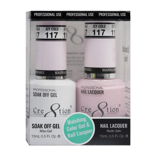 Cre8tion Soak Off Gel Matching Pair 0.5oz 117 ICY COLD