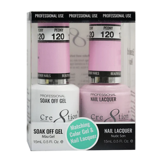 Cre8tion Soak Off Gel Matching Pair 0.5oz 120 PEONY