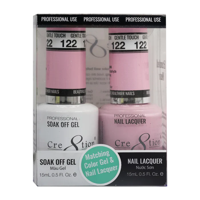 Cre8tion Soak Off Gel Matching Pair 0.5oz 122 GENTLE TOUCH