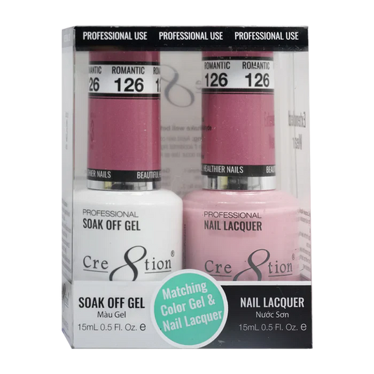 Cre8tion Soak Off Gel Matching Pair 0.5oz 126 ROMANTIC