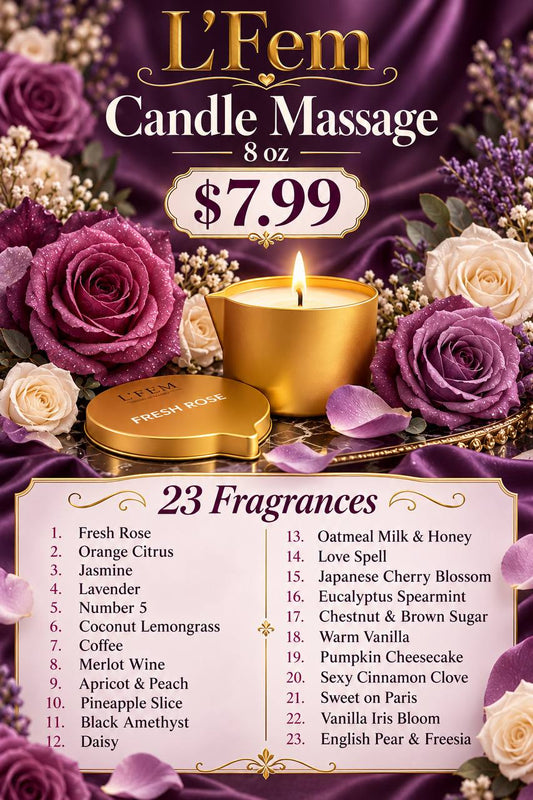 L'Fem Massage Candle 8oz. Pick Your Scents