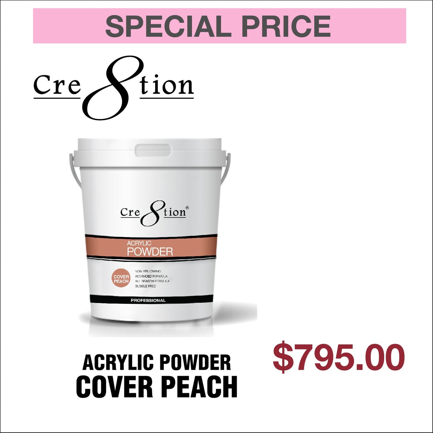 Creation Acrylic Powder Cover Peach 25lbs
