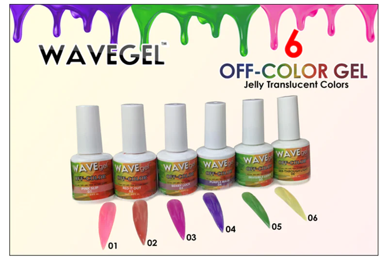 WAVEGEL OFF-COLOR GEL - COMPLETE SET - 6 COLORS (#01-#06)