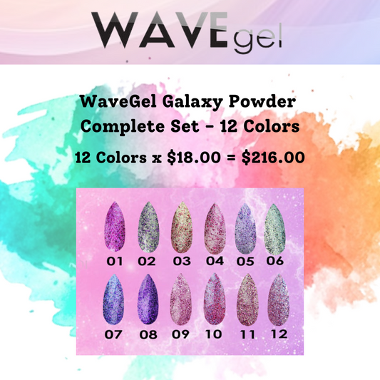 WAVEGEL GALAXY POWDER 2OZ COMPELTE SET - 12 COLORS