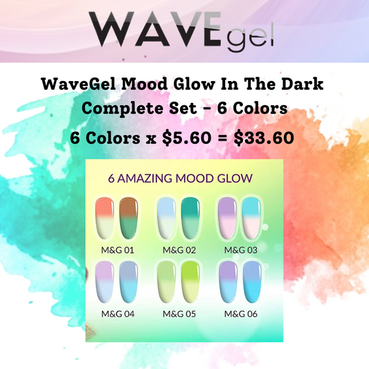 WAVEGEL MOOD GLOW IN THE DARK COMPLETE SET - 6 COLORS