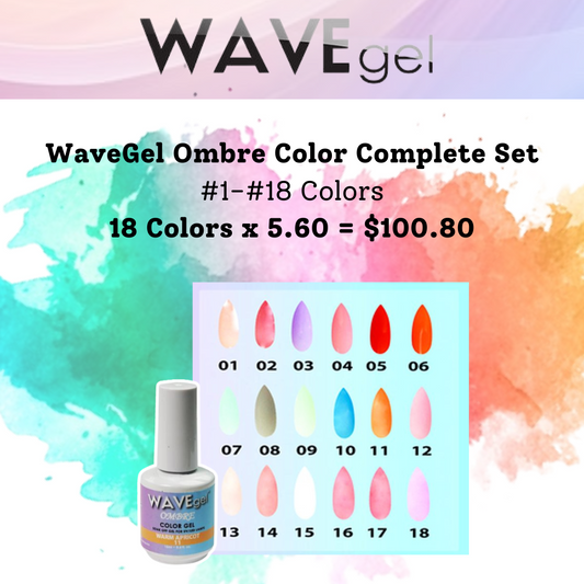 WAVEGEL OMBRE COLOR COMPLETE SET - 18 COLORS (#1 - #18)