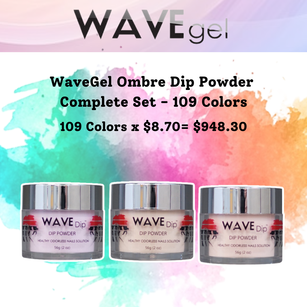 WAVEGEL OMBRE DIP POWDER 2OZ COMPLETE SET - 109 COLORS