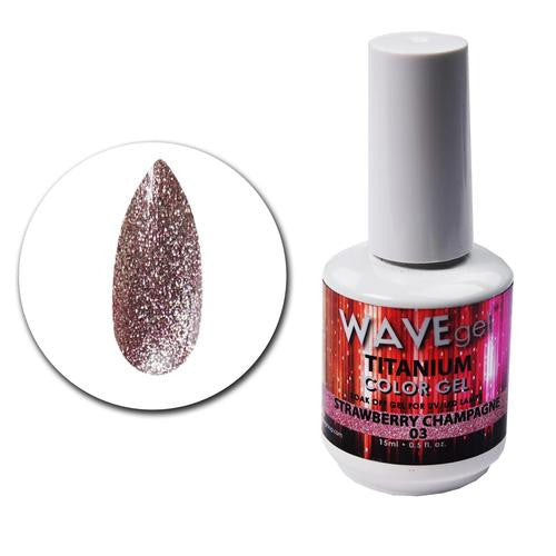 WAVEGEL TITANIUM COLOR GEL - #3 STRAWBERRY CHAMPAGNE .5 OZ