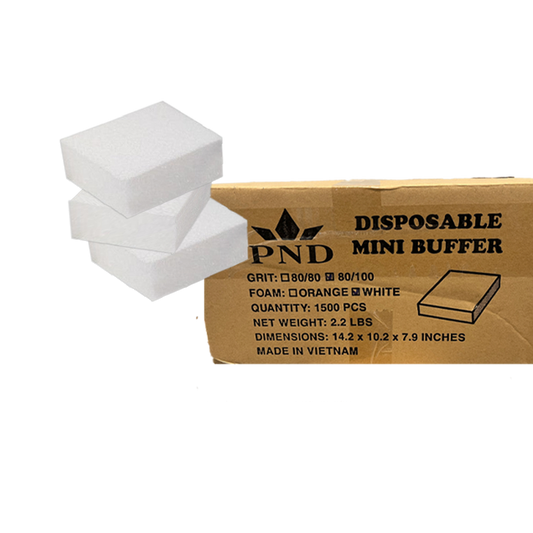 PND Mini Buffer - White/White - Grit Options (Case/1,500 pcs)