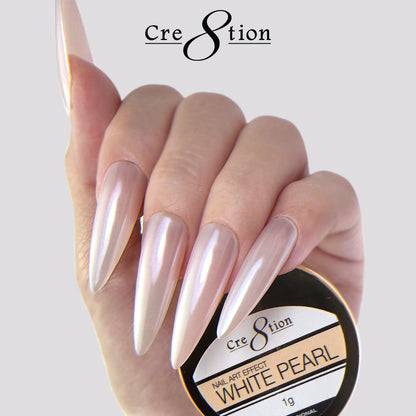 Cre8tion White Pearl Chrome Nail Art Effect 1g